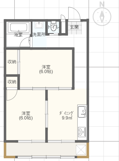 コープ鴨川B棟306-間取り